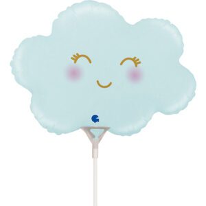 Grabo 14 inch Pastel Blue Cloud Mini Foil Balloon (Air Filled) _g72157-cloud-satin-pastel-blue-mini-b
