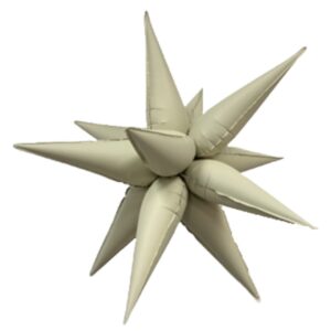 B4U 26 inch 12 point Cream Matte Spikey Starburst Foil Balloon