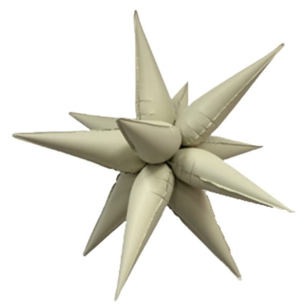 B4U 26 inch 12 point Cream Matte Spikey Starburst Foil Balloon