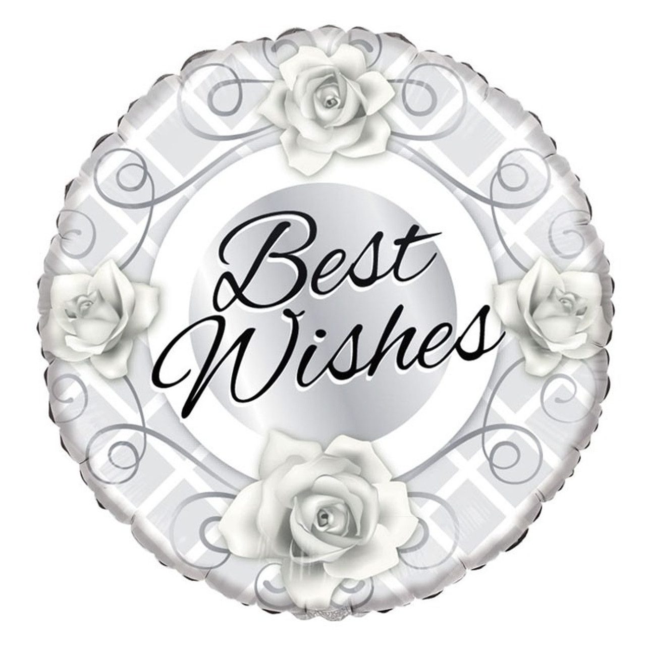 APAC 18 inch Best Wishes Silver Roses Foil Balloon_580623_O__38180