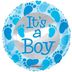 APAC 18 inch Baby Blue Footprints Foil Balloon_15141-18-500__76595