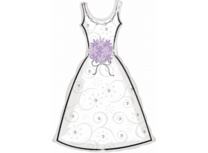Amscan 36 inch Wedding Dress Supershape Foil Balloon_A218042