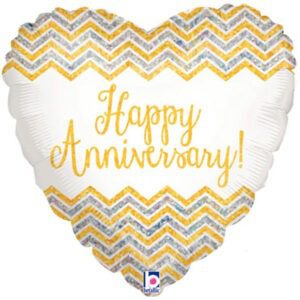 Grabo 18 inch Chevron Anniversary Heart Foil Balloon_36164_ChevronAnniversary-50__98882.jpg