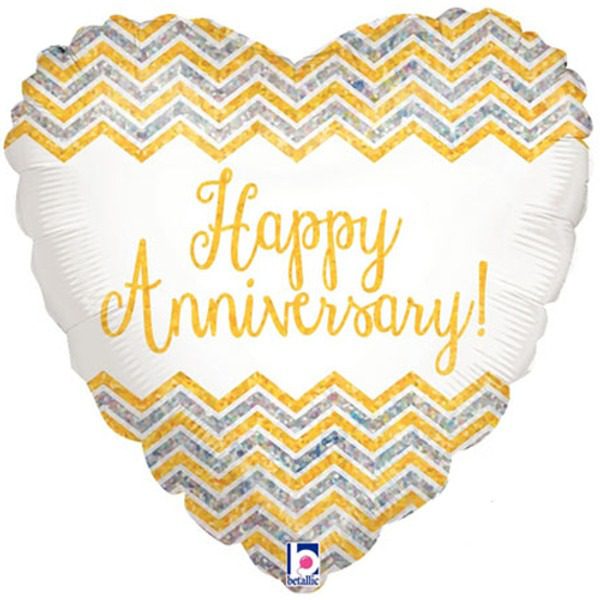 Grabo 18 inch Chevron Anniversary Heart Foil Balloon_36164_ChevronAnniversary-50__98882.jpg