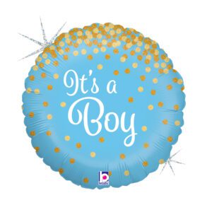 Grabo 18 inch Its A Boy Glitter Holo Balloon_36587gh-r18-glittering-its-a-boy-b