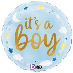 Grabo 18 inch Its A Boy Stars & Clouds Foil Balloon_26296P-P-500__42536