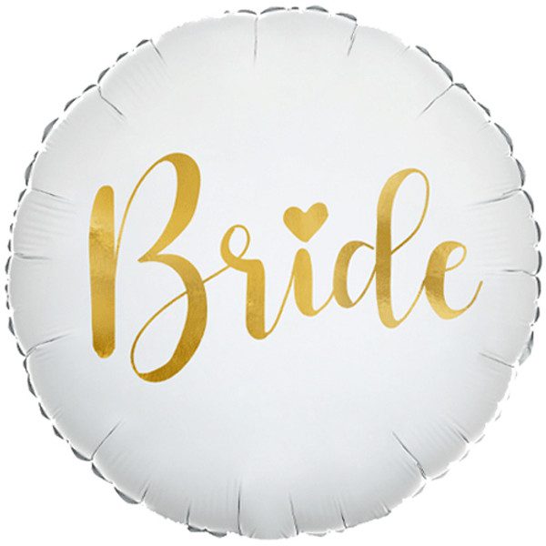 Party Deco 18 inch Bride Gold Script Foil Balloon_FB138-2-500__90290