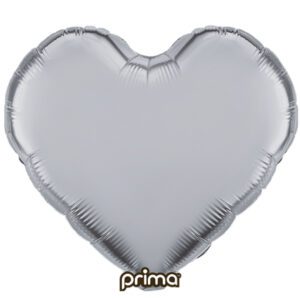 Prima 18 inch Silver Heart Foil Balloon