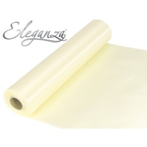 Oaktree Eleganza Ivory Satin Fabric 29cm x 20m Roll_29cm-wide-satin-fabric-party-venue-wedding-table-decor-craft-eleganza