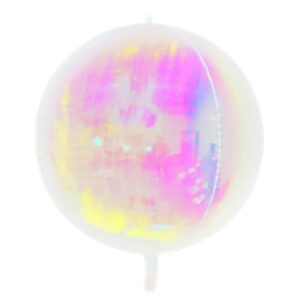 B4U 22 inch Pearl White Iridescent Round Foil Balloon
