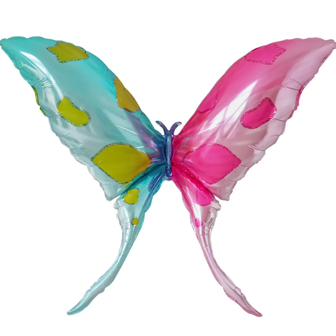44 inch Green and Pink Butterfly Foil Balloon (Unpackaged).webp