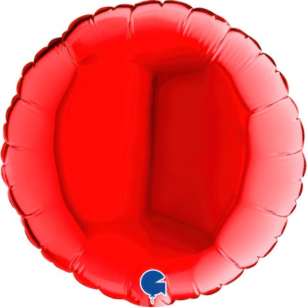 Grabo 4 inch Red Round Mini Foil Balloon (Air-Filled)_09108r-round-09inc-red-b