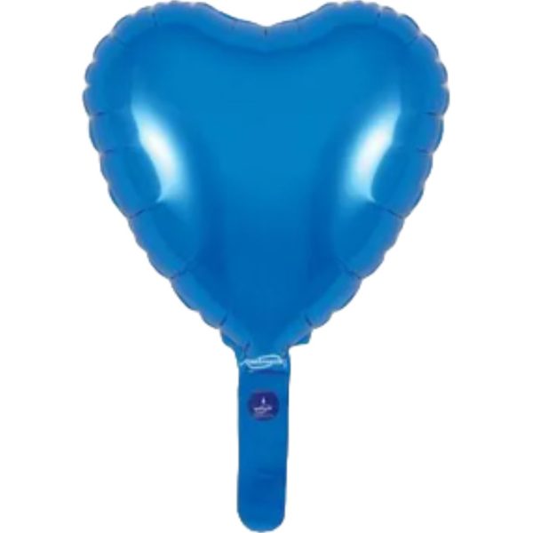 Oaktree 9 inch Blue Heart Mini Foil Balloon (Air-Filled)