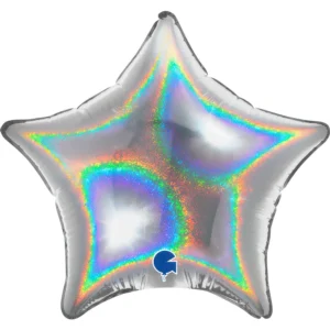 Grabo 4 inch Glitter Holographic Silver Star Mini Foil Balloon (Air-Filled)_04269ghs-star-04inc-glitter-holographic-silver-b