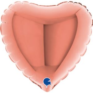 Grabo 4 inch Rose Gold Heart Mini Foil Balloon (Air-Filled)_04023rg-heart-04inc-rose-gold-p