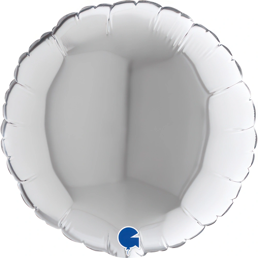 Grabo 4 inch Silver Round Mini Foil Balloon (Air-Filled)