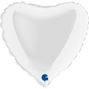 Grabo 9 inch White Heart Mini Foil Balloon (Air-Filled)_09018wh-heart-09inc-white-b
