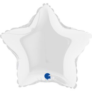 Grabo 9 inch White Star Mini Foil Balloon (Air-Filled) _09218wh-star-09inc-white-b