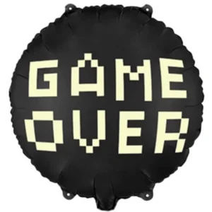 PartyDeco 18 inch Game Over Black Pixelated Foil Balloon_FB226-2-500__70766