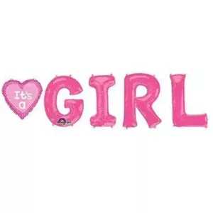Anagram 36 inch Its A Girl Letter Bunch Supershape Foil Balloon.webp