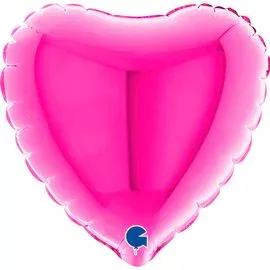 Grabo 4 inch Magenta Heart Mini Foil Balloon (Air-Filled)_04014m-heart-04inc-magenta-a