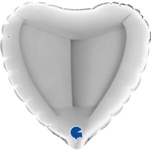 Grabo 4 inch Silver Heart Mini Foil Balloon (Air-Filled)_04009s-heart-04inc-silver-b