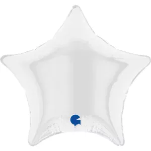 Grabo 4 inch White Star Mini Foil Balloon (Air-Filled)_04218wh-star-04inc-white-b