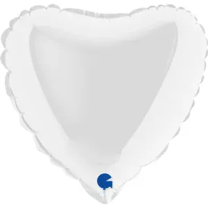 Grabo 9 inch White Heart Mini Foil Balloon (Air-Filled)_09018wh-heart-09inc-white-b