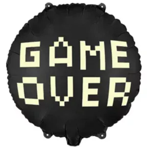 PartyDeco 18 inch Game Over Black Pixelated Foil Balloon_FB226-2-500__70766