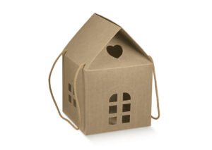 39177 Kraft Christmas House Gift Box with Handles