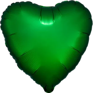 Anagram 18 inch Satin Luxe Emerald Green Heart Foil Balloon.webp