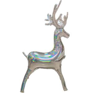 26 x 38 inch Silver Christmas Reindeer Standing Foil Balloon