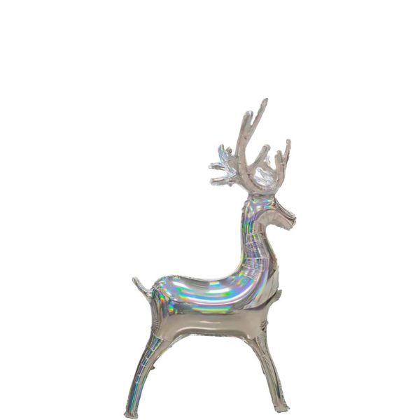 16 x 26 inch Silver Christmas Baby Reindeer Standing Foil Balloon