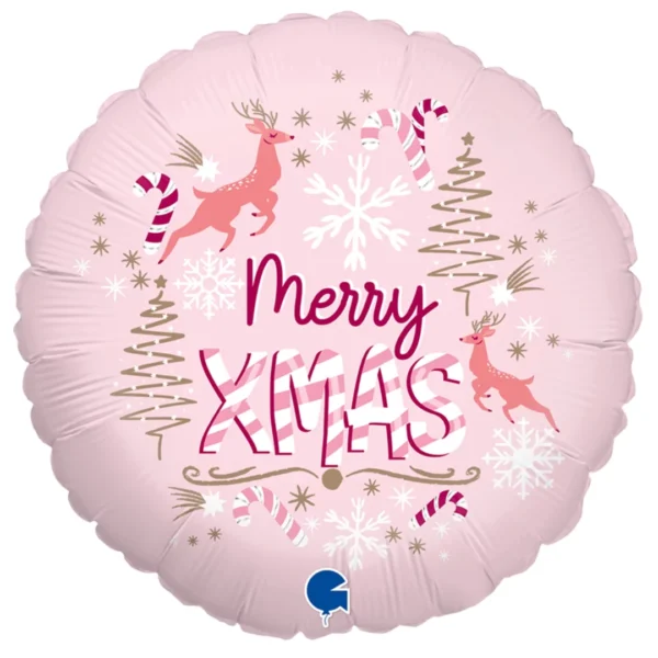 Buy Grabo 18 inch Pink Christmas Round Foil Balloon | Balloons4u