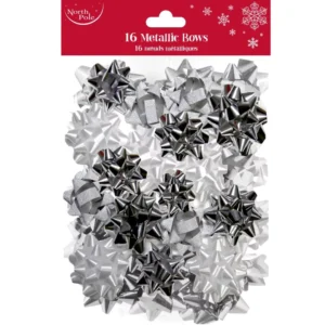 north-pole-single-pack-of-16-silver-mix-metallic-bows-12-pack-673b5120a745c.webp
