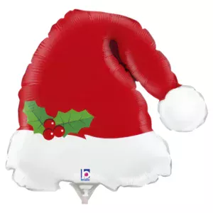 Grabo 9 inch Christmas Santa Hat Mini Foil Balloon (unpackaged)