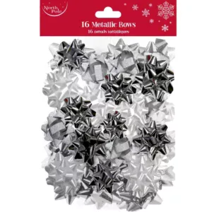 north-pole-single-pack-of-16-silver-mix-metallic-bows-12-pack-673b5120a745c.webp