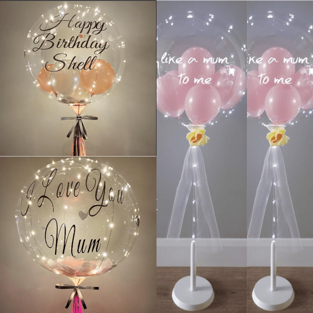 Jellyfish Cool White LED 18inch BoBo Balloon Stand Package