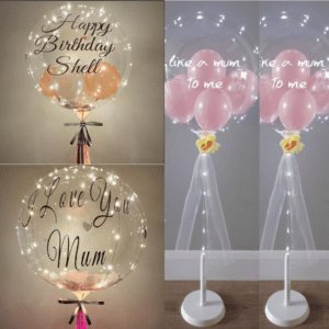 Jellyfish Cool White LED 18inch BoBo Balloon Stand Package