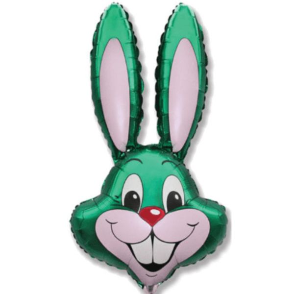 Buy Flexmetal 35 inch Green Bunny Rabbit Head Shape Foil Balloon ...