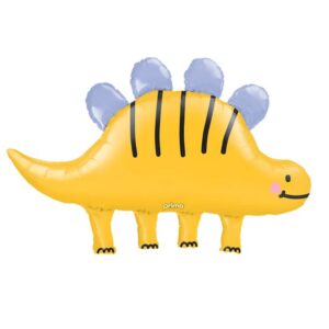 PF-0015-43-50-1_Prima 43 inch Happy Yellow Stegosaurus Foil Balloon