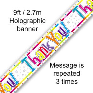 9ft Banner Bright Thank You Holographic