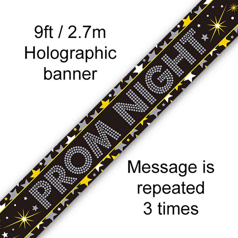 9ft Banner Prom Night Stars Holographic
