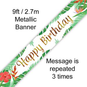 9ft Banner Tropical Birthday