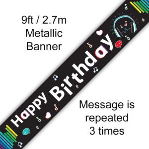 9ft Banner Music Media Birthday Holographic