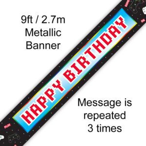 9ft Banner Controller Happy Birthday Holographic