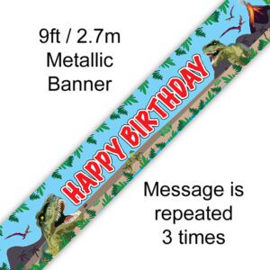 9ft Banner Jurassic Dinosaur Happy Birthday