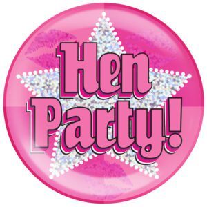 6" Jumbo Badge Hen Party Holographic Dot