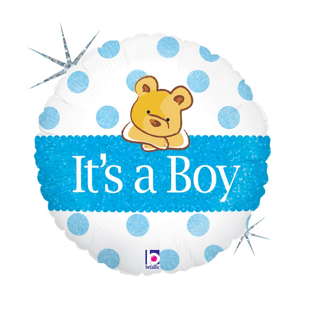 Buy Grabo 18 inch Baby Boy Big Heart Bear Foil Balloon | Balloons4u