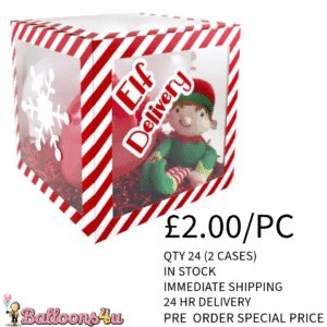 B4U Product Elf Arrival Balloon Box Balloons & Stickers (Case of 24)
